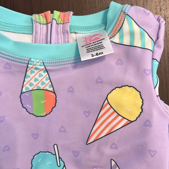 LONG SLEEVE RASH GUARD WITH RUFFLE BOTTOM | SNOW CONES - Picture 3 of 3